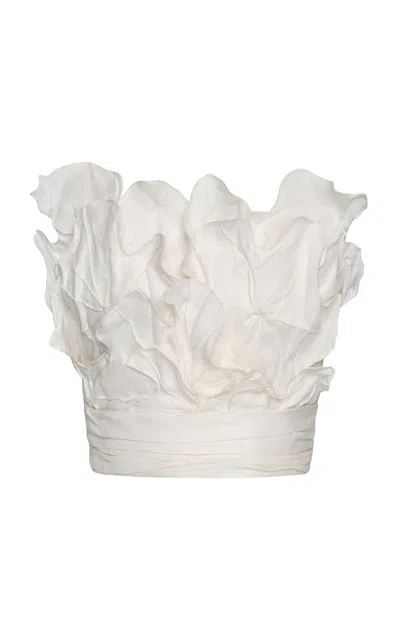 Andres Otalora Jardín Etéreo Linen Top In White