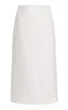 Andres Otalora Jardin Soñado Embroidered Linen Midi Skirt In Off-white