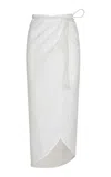 Andres Otalora Aquí Conmigo Tassel-detailed Linen Wrap Skirt In Off-white