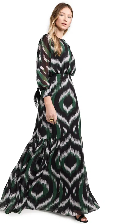 Andres Otalora La Colonia Dress Green Ikat