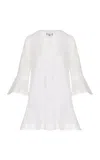 Andres Otalora La Nostalgia Flared Linen Mini Dress In Off-white