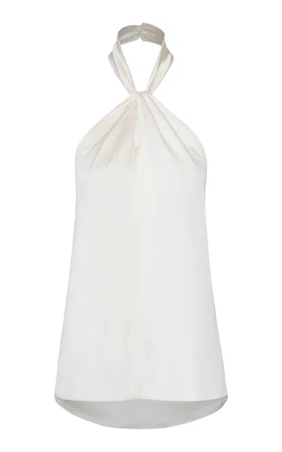 Andres Otalora La Villa Silk Halter Top In White