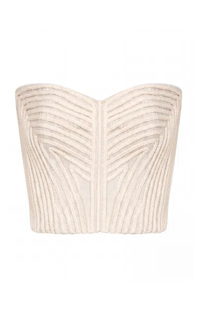 Andres Otalora Laberinto De Tus Ojos Strapless Top In Neutral