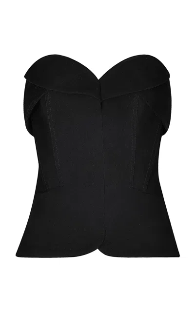 Andres Otalora Latido Silente Crepe Top In Black