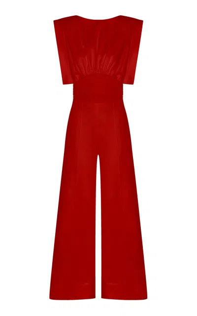 Andres Otalora Lienzo Abierto Cotton Jumpsuit In Red