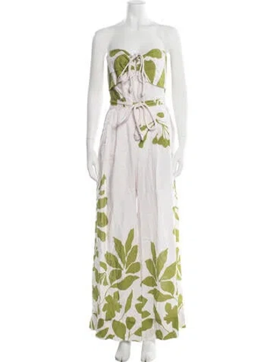 Pre-owned Andres Otalora Linen Floral Print Jumpsuit In Pink