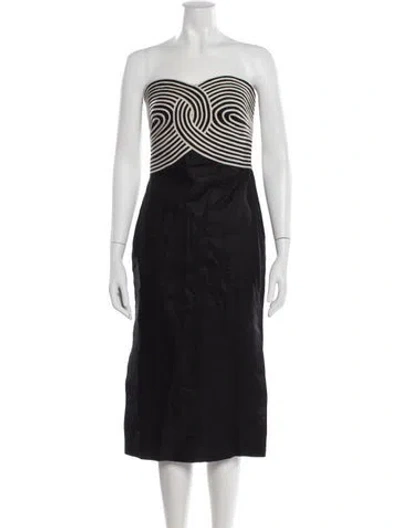 Pre-owned Andres Otalora Linen Knee-length Dress In Black