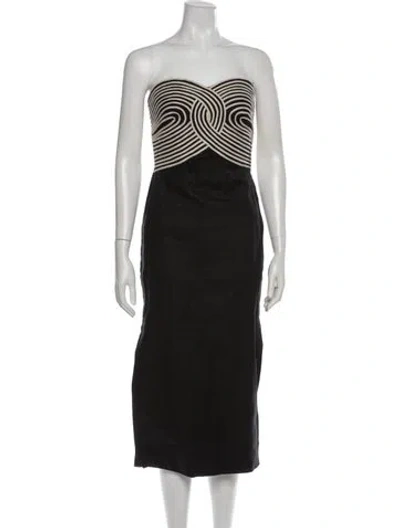 Pre-owned Andres Otalora Linen Knee-length Dress In Gray