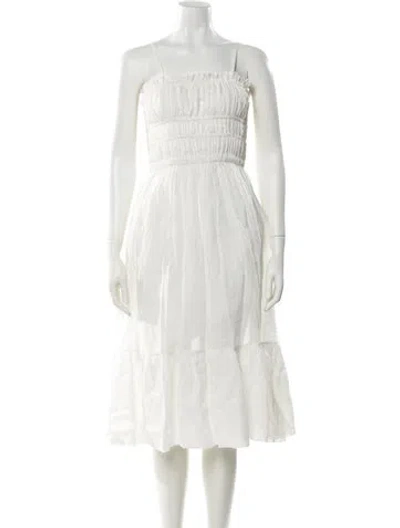 Pre-owned Andres Otalora Linen Knee-length Dress In Neutral