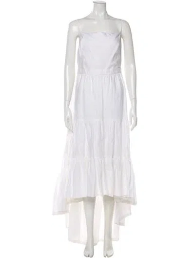 Pre-owned Andres Otalora Linen Long Dress In White