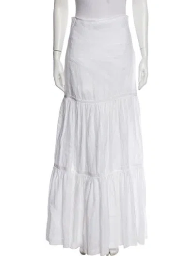 Pre-owned Andres Otalora Linen Long Skirt In White