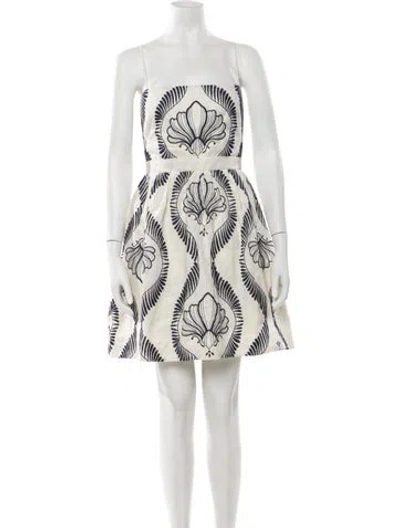 Pre-owned Andres Otalora Linen Mini Dress W/ Tags In Neutrals