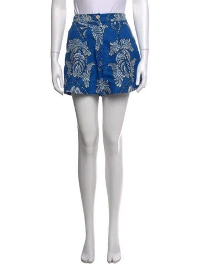 Pre-owned Andres Otalora Linen Mini Shorts In Blue