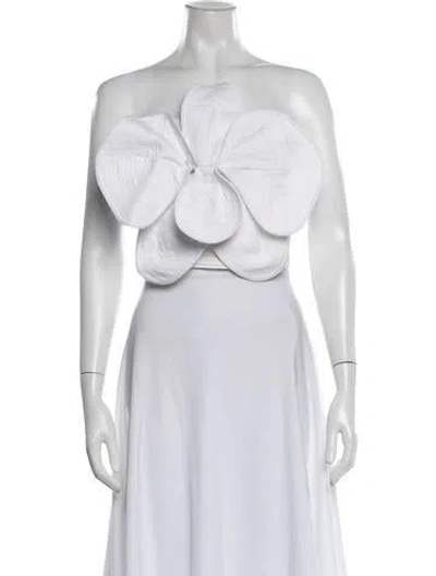 Pre-owned Andres Otalora Linen Strapless Top W/ Tags In White
