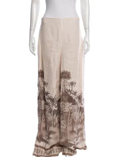 Pre-owned Andres Otalora Linen Wide Leg Pants In Neutrals