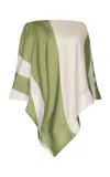 Andres Otalora Luana Strapless Satin Scarf Top In Green