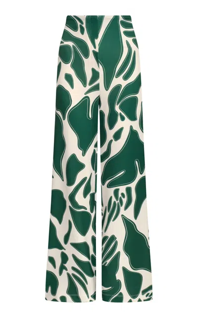 Andres Otalora Luz De Si Scuba Wide-leg Pants In Green