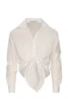 Andres Otalora Luz Envolvente Cotton Poplin Button-down In White