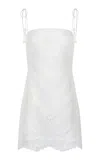 Andres Otalora Luz Nace Eyelet Linen Mini Dress In White