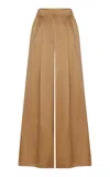 Andres Otalora Luz Perpetua Pleated Silk Pants In Gold