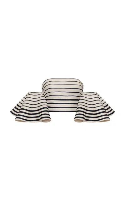 Andres Otalora Mano Artesana Embroidered Linen Top In White