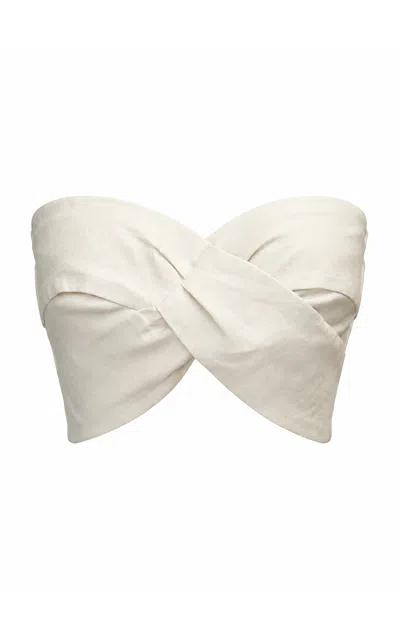 Andres Otalora Mar En Calma Linen Top In White