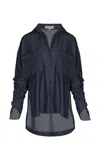 Andres Otalora Maramar Pocket-detailed Tencel Chambray Shirt In Blue