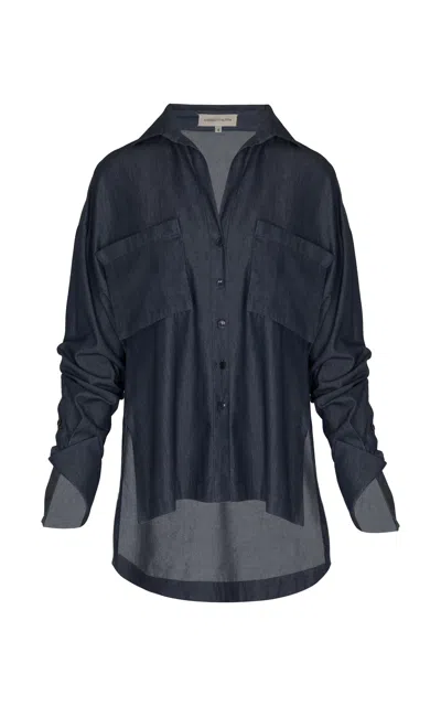 Andres Otalora Maramar Pocket-detailed Tencel Chambray Shirt In Blue