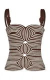 Andres Otalora Marea Embroidered Linen Top