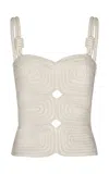 Andres Otalora Marea Embroidered Linen Top