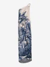 Andres Otalora Sin Disimulo Draped One-shoulder Maxi Dress In Cobalt Blue