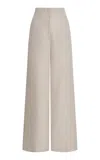 Andres Otalora Me Hablas Linen Wide-leg Pants In Khaki