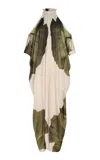 Andres Otalora Meraki Draped Off-the-shoulder Caftan Dress In Ivory