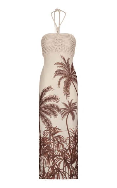 Andres Otalora Mezcalitos Printed Linen Midi Dress