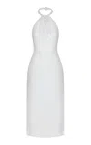 Andres Otalora Mi Cielitio Tassel-embellished Linen Midi Dress In Off-white