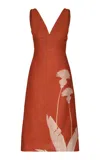 Andres Otalora Mi Poesia Printed Linen Midi Dress