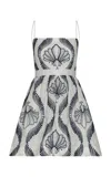 Andres Otalora Mi Recuerdo Embroidered Linen Mini Dress In White
