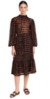 Andres Otalora Mil Y Un Trazos Dress Black And Brown Strokes In Black And Brown Strokes