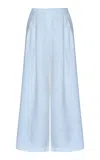 Andres Otalora Naces Tu Wide-leg Linen Pants In Blue