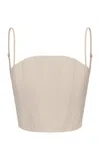 Andres Otalora Necesitar-nos Cotton-linen Top In Brown