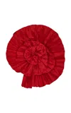 Andres Otalora No Me Olvides Pleated Taffeta Strapless Top In Red