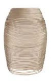Andres Otalora Noche Estrellada Fringed Mini Skirt In Taupe