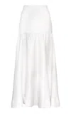 Andres Otalora Nuestro Tesoro Drop-waist Linen Maxi Skirt In Off-white