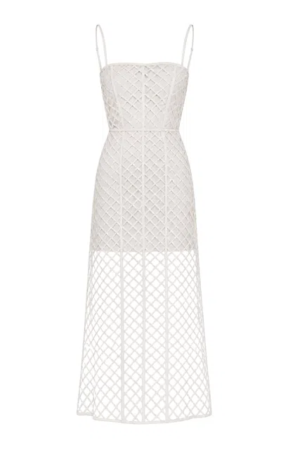Andres Otalora Nutmi Embellished Linen Midi Dress In Multi