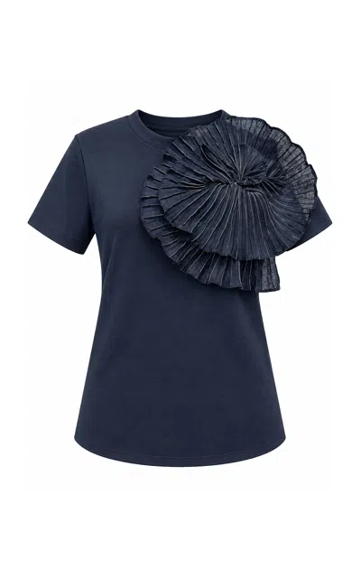 Andres Otalora Océano De Olas Cotton-blend Top In Blue
