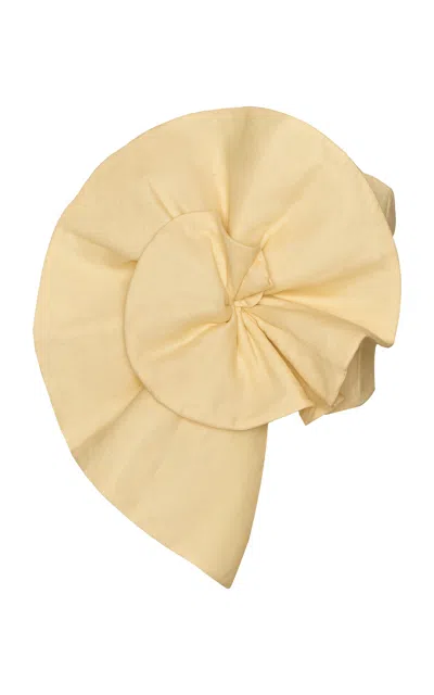 Andres Otalora Ocres Rosette Linen Top In Yellow