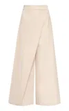 Andres Otalora Ocultas Historia Wide-leg Cropped Cotton-linen Pants In Neutral