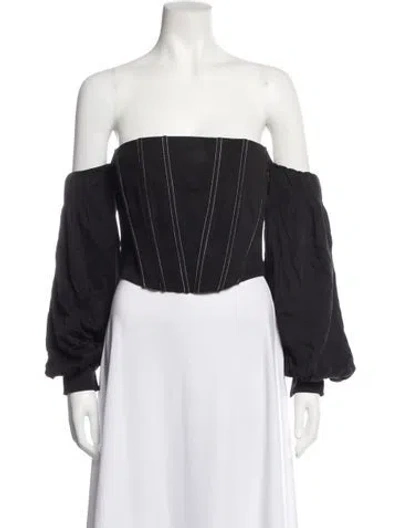 Pre-owned Andres Otalora Off-the-shoulder Long Sleeve Top W/ Tags In White