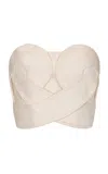 Andres Otalora Onda Denim Cotton Top In White