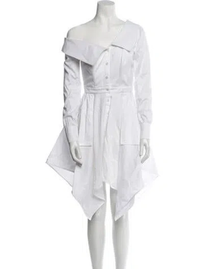 Pre-owned Andres Otalora One-shoulder Knee-length Dress In White
